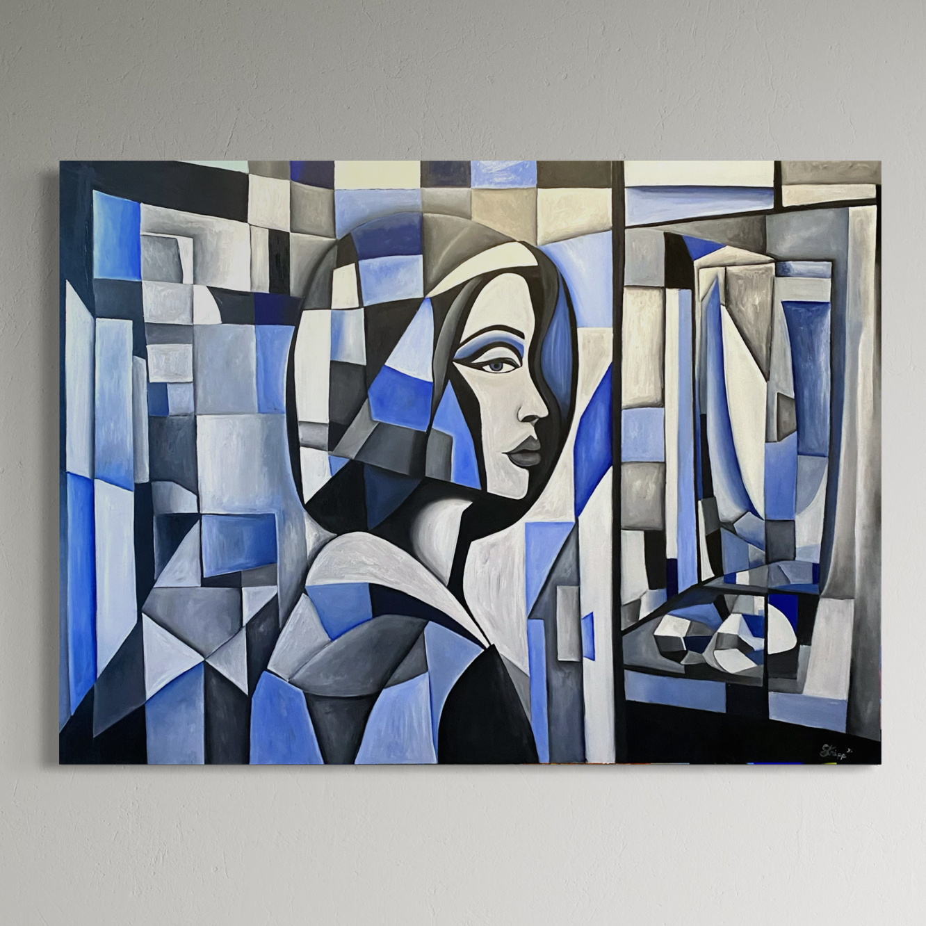 Deception of Reflection - abstract oil painting by Canadian artist Luke Edward Stripp