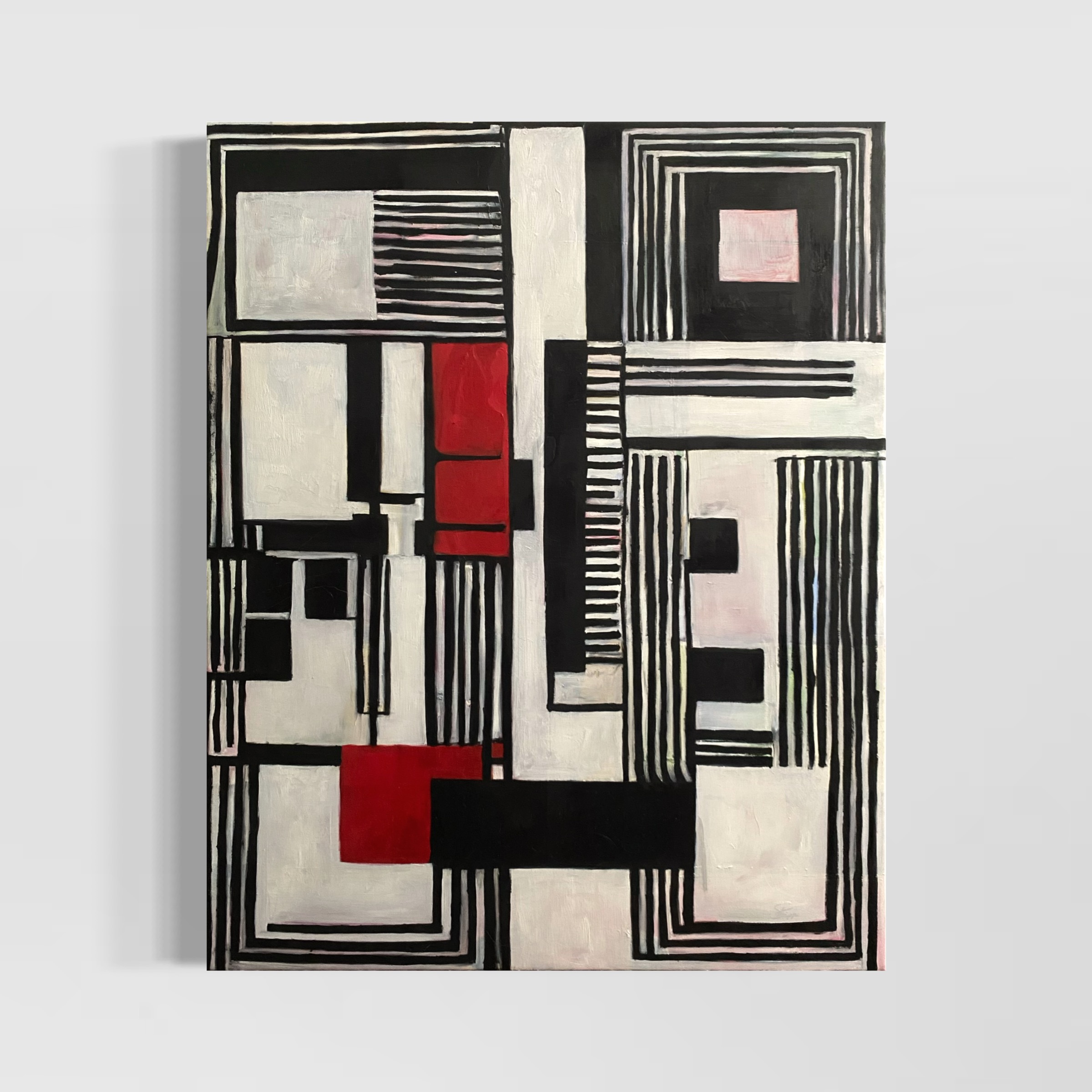 Geometric oil painting titled 'Meditations: II' by Luke Edward Stripp.